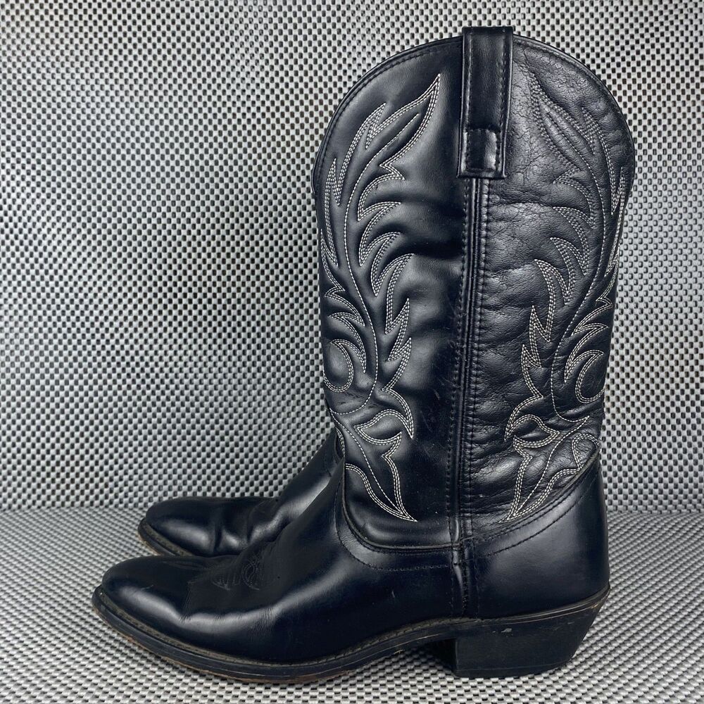 Laredo Cowboy Boots Womens 8.5 M Black Western Pull On - Picture 2 of 11